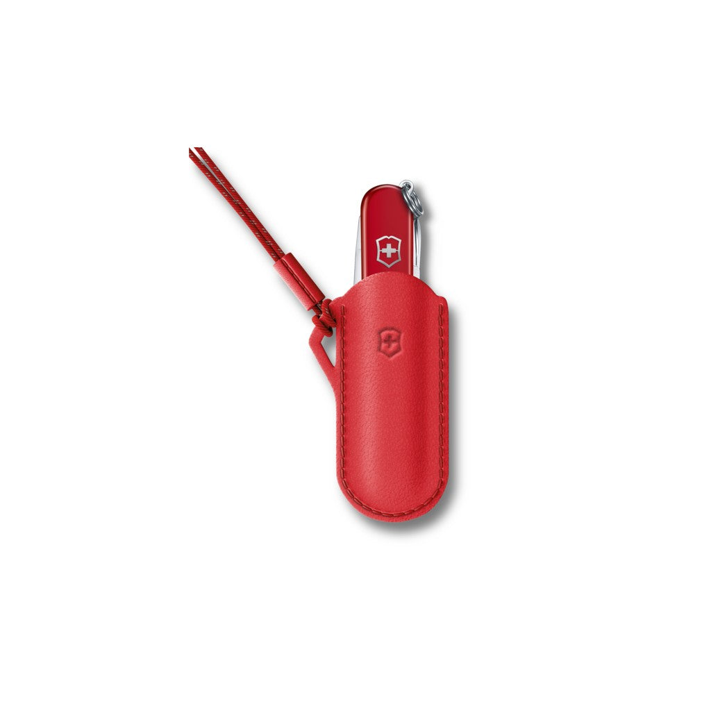 Victorinox – 4.0670– Classic Pouch Icon – Leather – Red - Victorinox