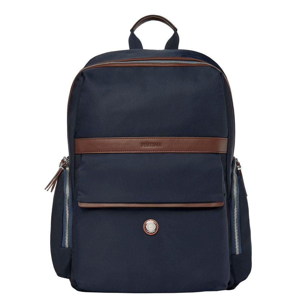 Backpack Button Navy & Brown - Festina