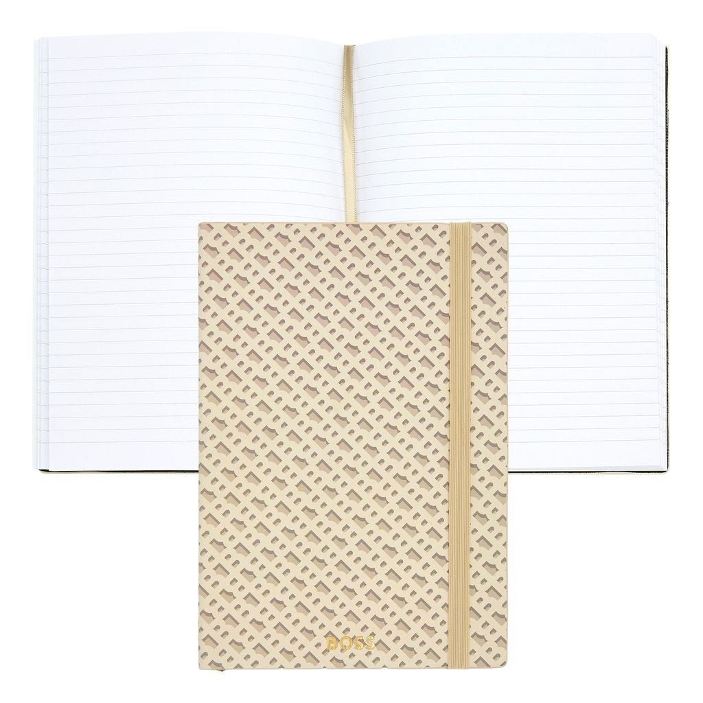 Notebook A5 Monogram Cream Lined - Hugo Boss