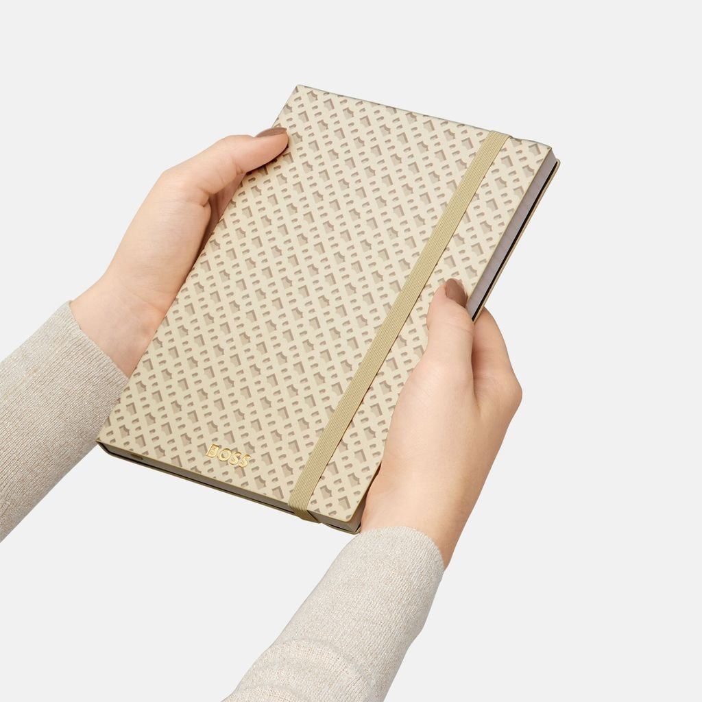 Notebook A5 Monogram Cream Lined - Hugo Boss