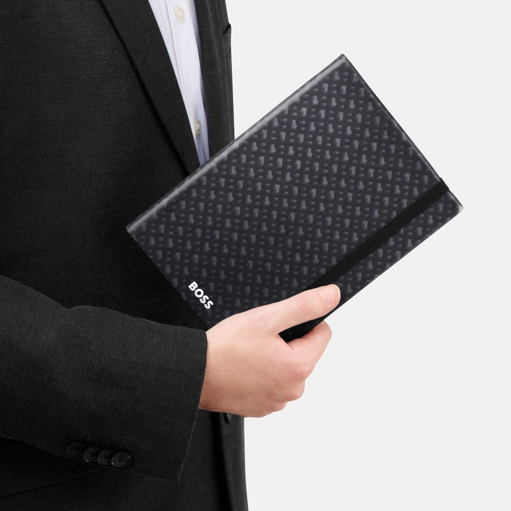 Notebook A5 Monogram Grey Lined - Hugo Boss