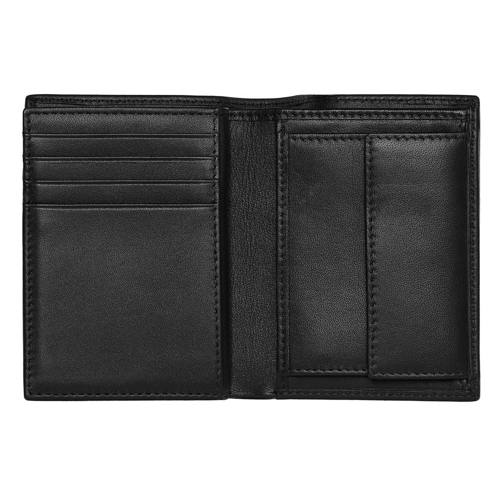 Card holder with flap and money pocket Classic Grained Black-Hugo Boss