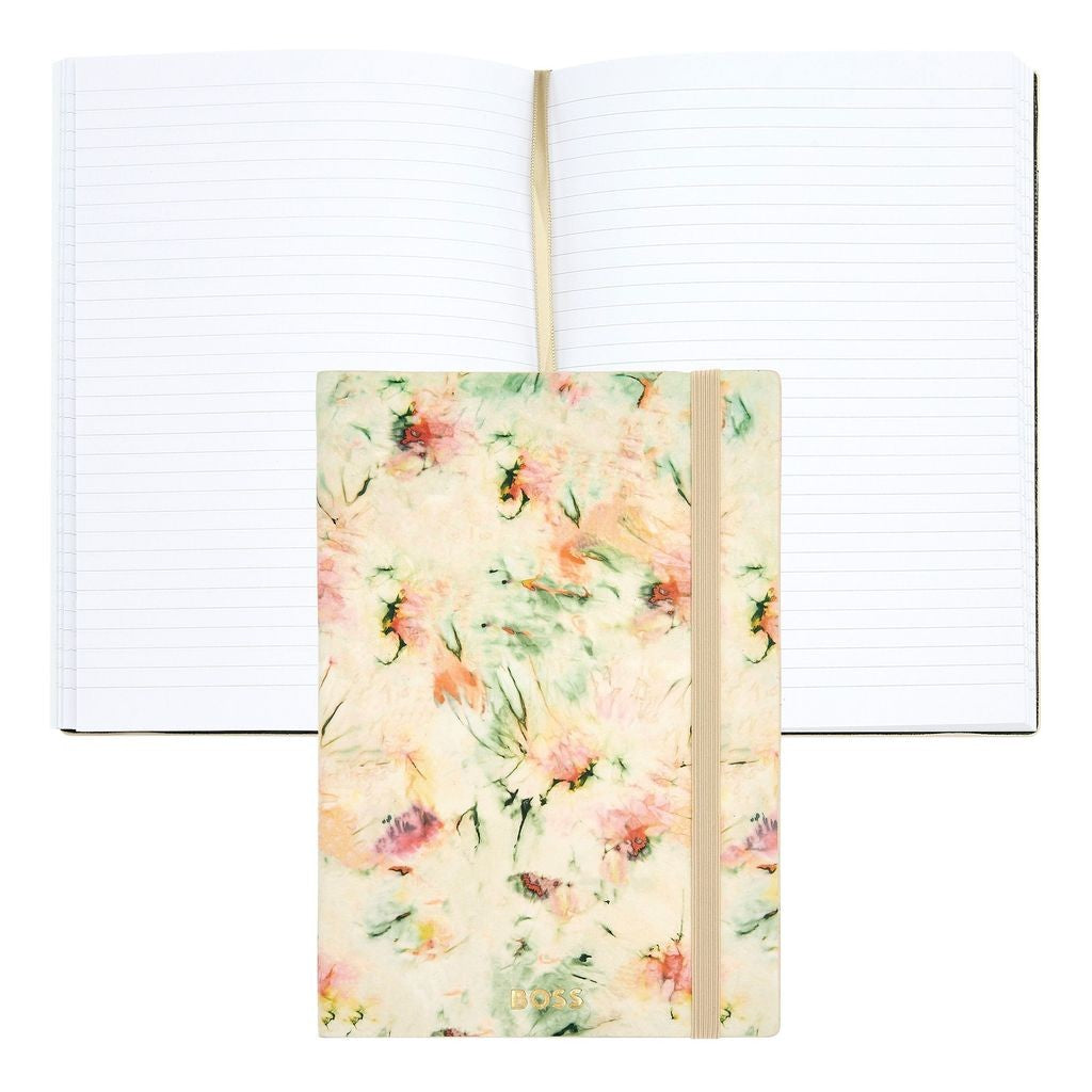 Notebook A5 Tie-dye Flower Cream Lined - Hugo Boss