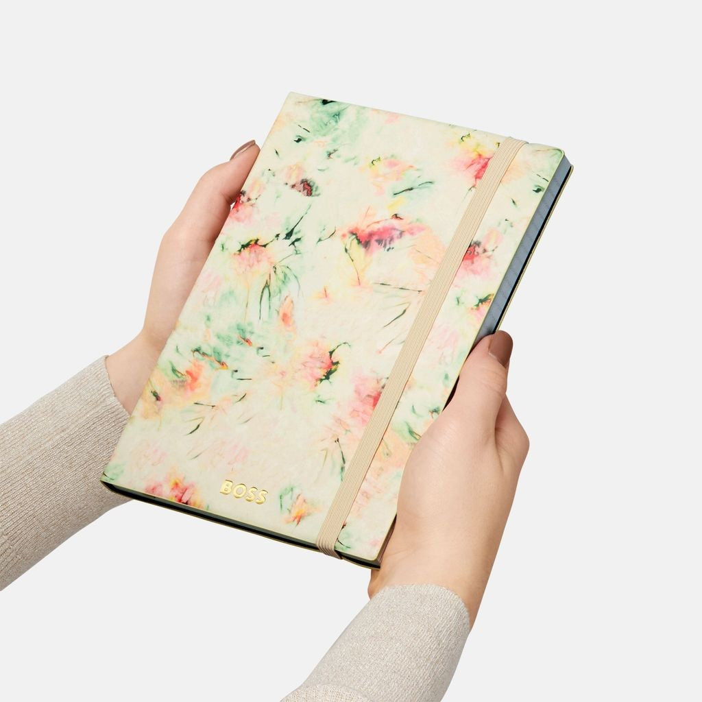 Notebook A5 Tie-dye Flower Cream Lined - Hugo Boss