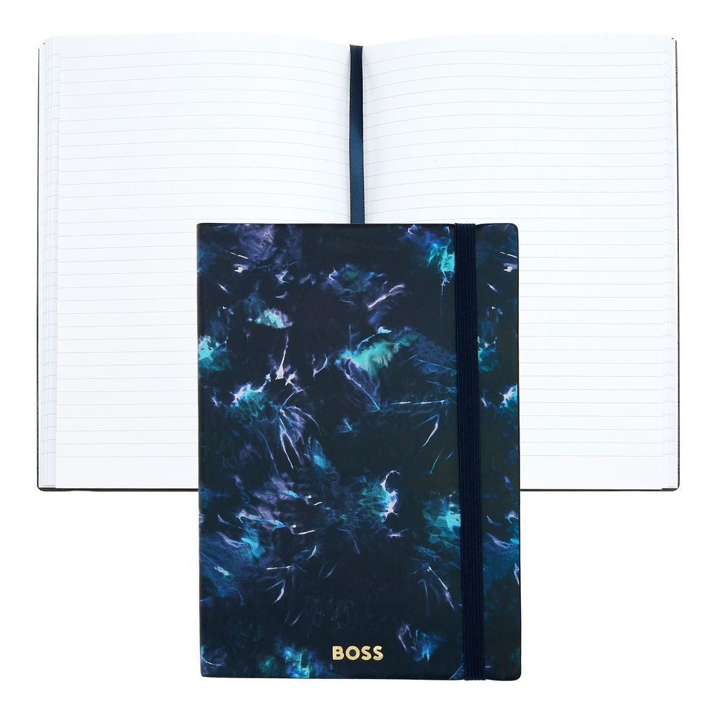 Notebook A5 Tie-dye Flower Navy Lined -Hugo Boss