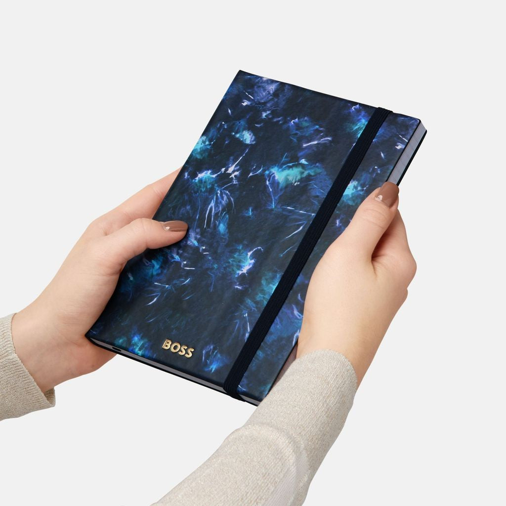 Notebook A5 Tie-dye Flower Navy Lined -Hugo Boss