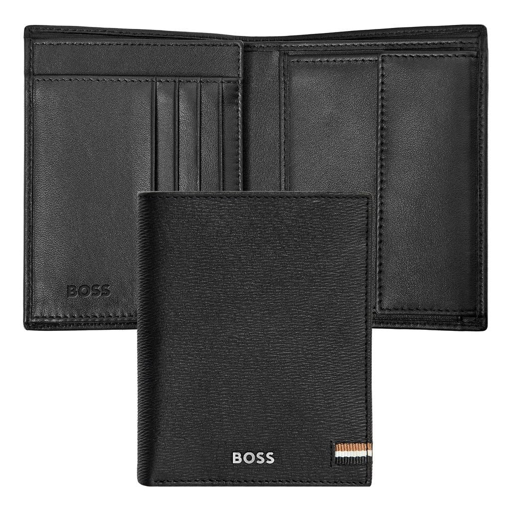 Card holder with flap and money pocket Iconic Black - Hugo Boss