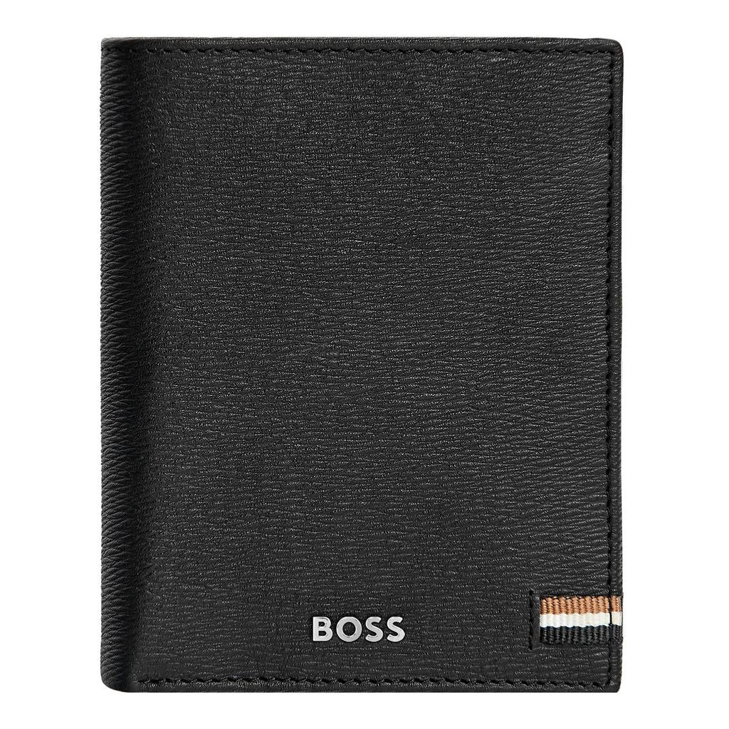 Card holder with flap and money pocket Iconic Black - Hugo Boss