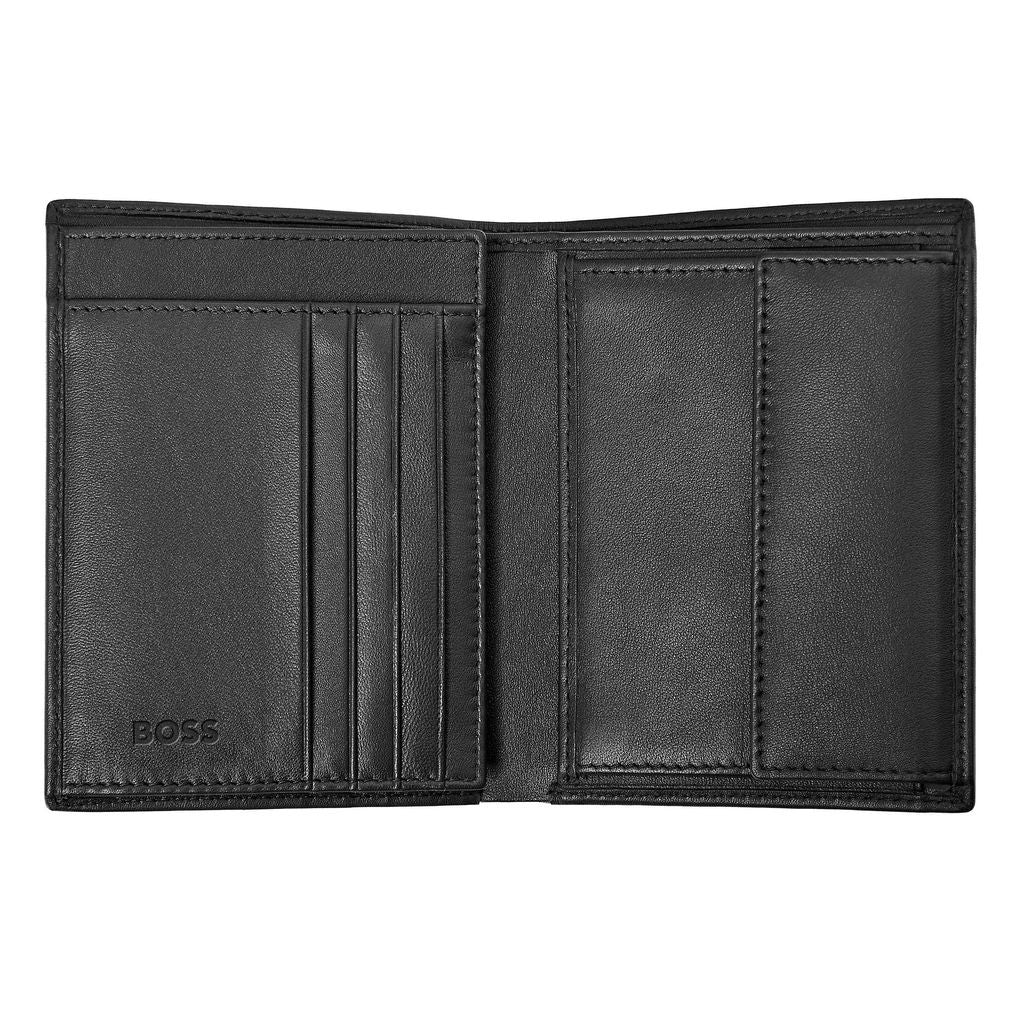 Card holder with flap and money pocket Iconic Black - Hugo Boss