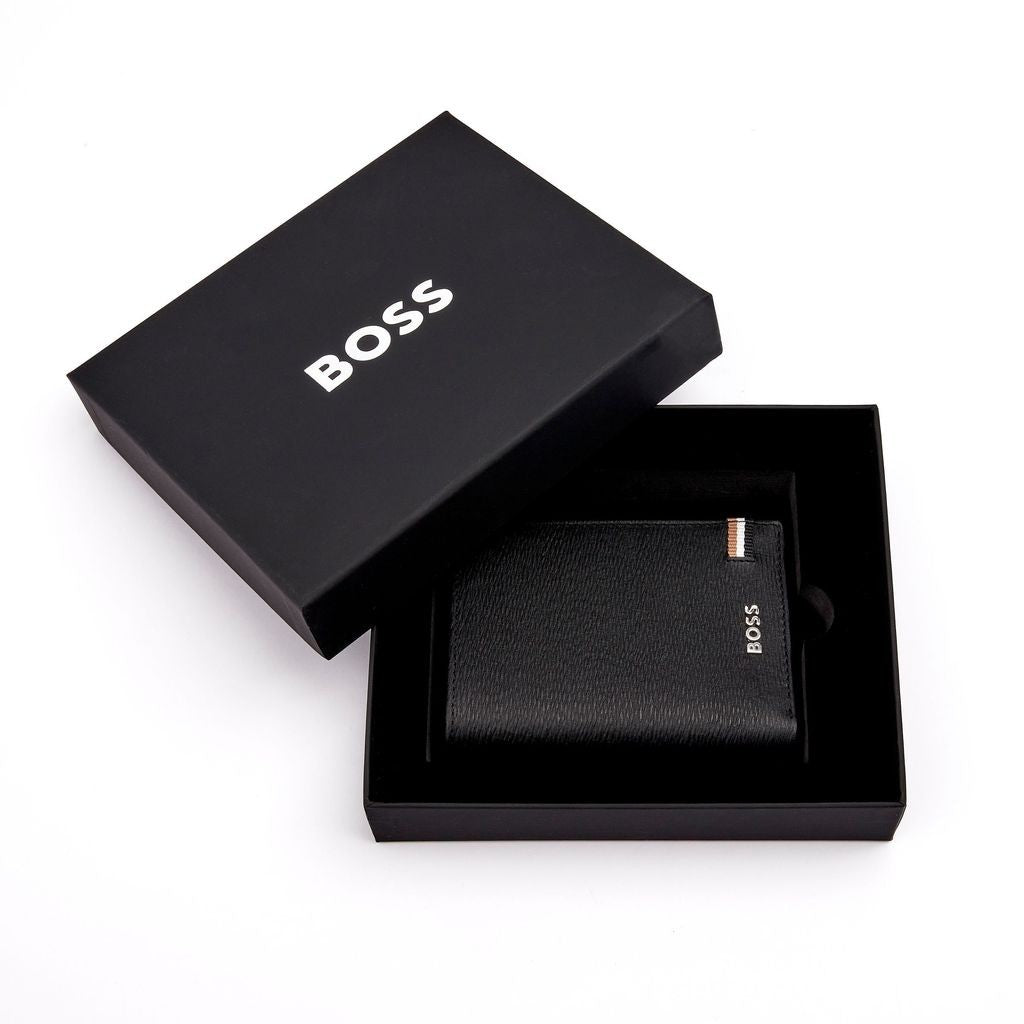 Card holder with flap and money pocket Iconic Black - Hugo Boss
