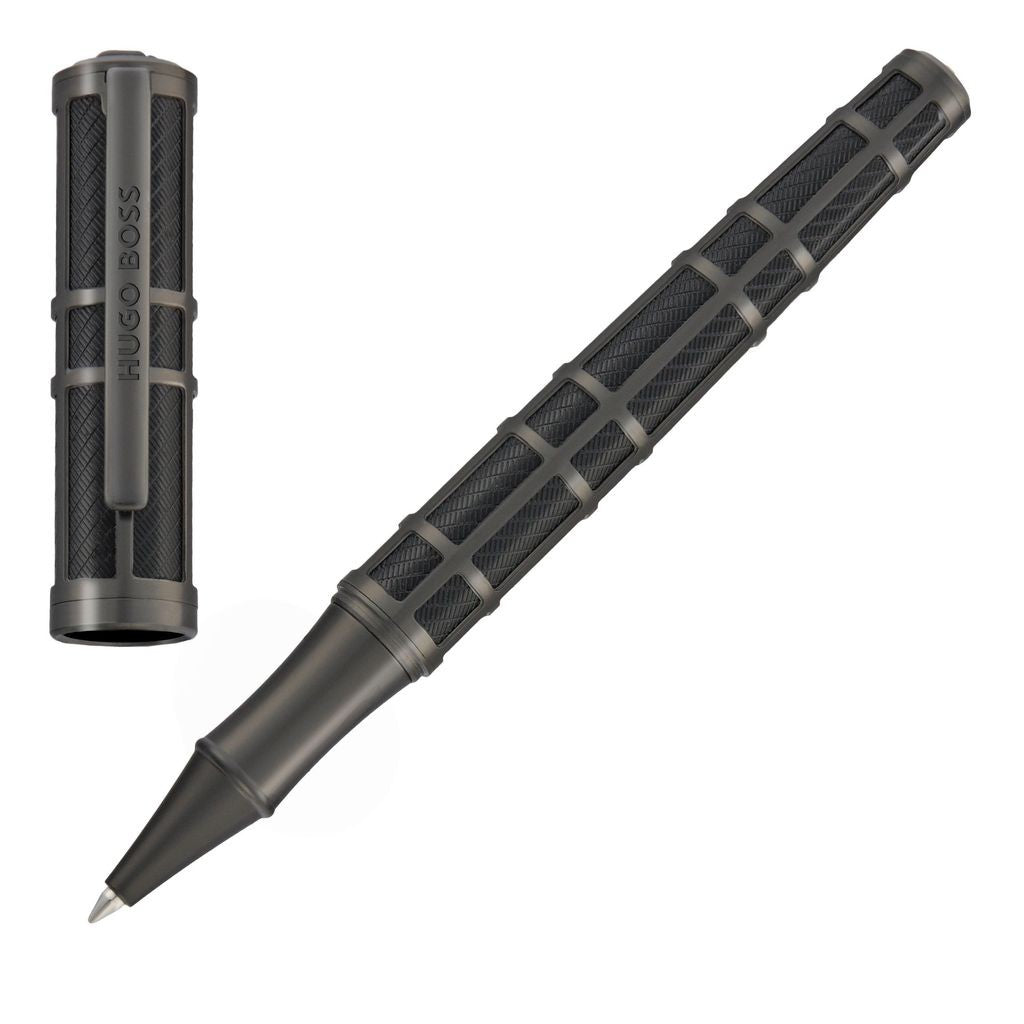 Rollerball pen Frame Grid Black & Gun -Hugo Boss