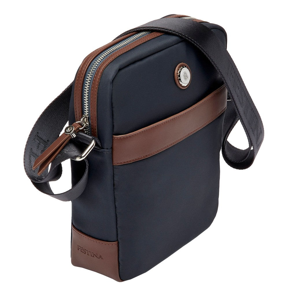 Reporter bag Button Navy & Brown - Festina