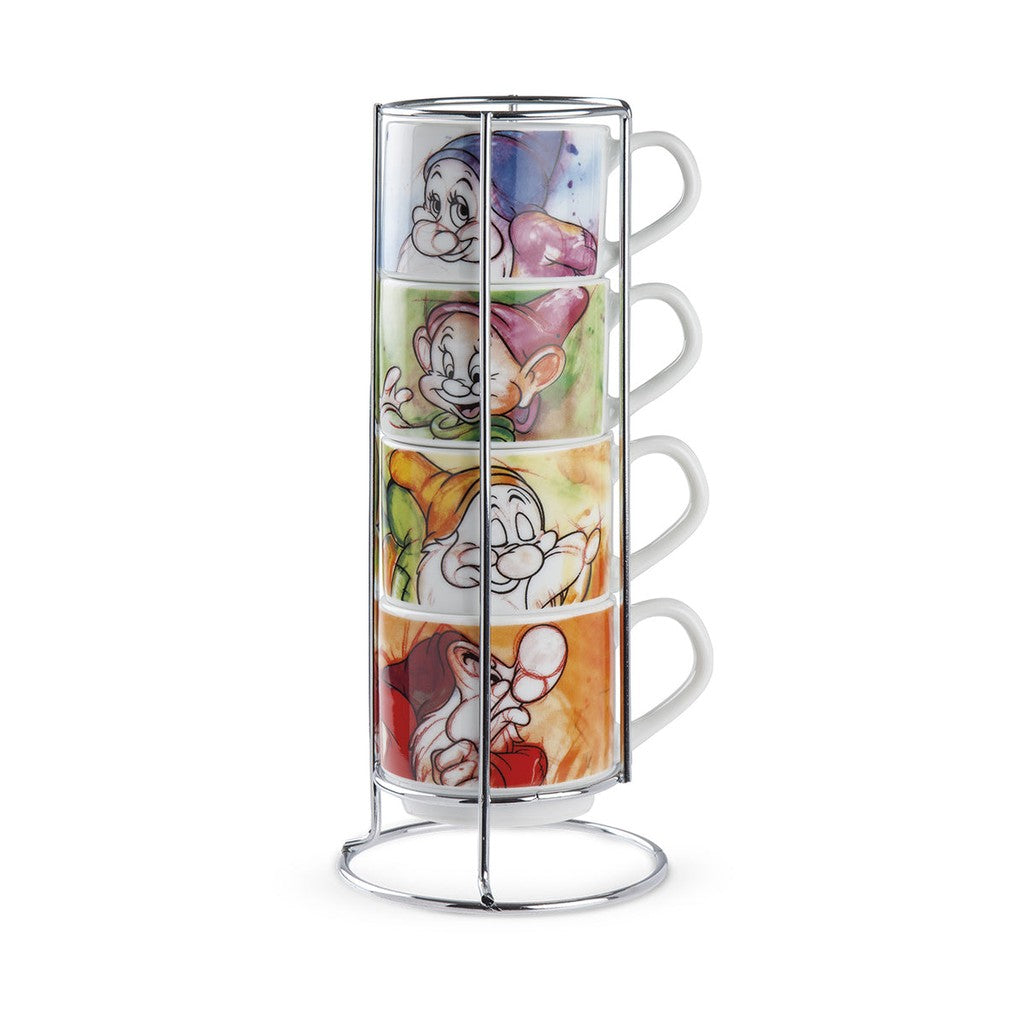 6 PC STACKABLE ESPRESSO CUPS WITH METALRACK SET - Egan