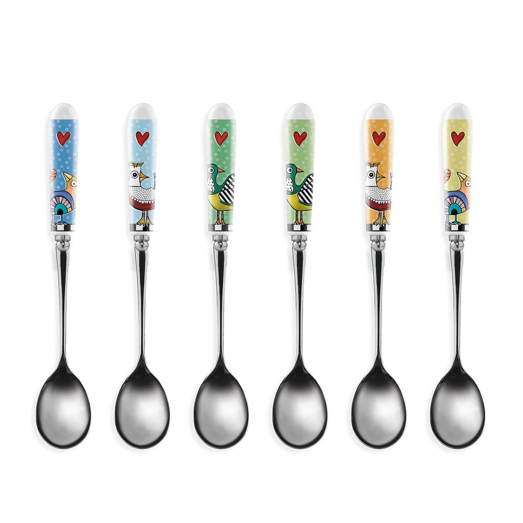 SET 6 TEA SPOONS COCORICO - Egan
