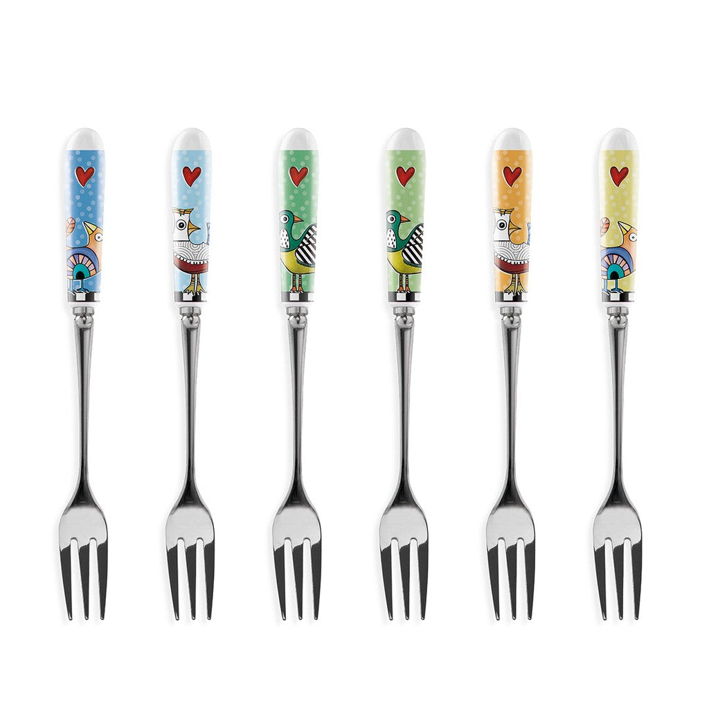 SET 6 DESSERT FORKS COCORICO - Egan