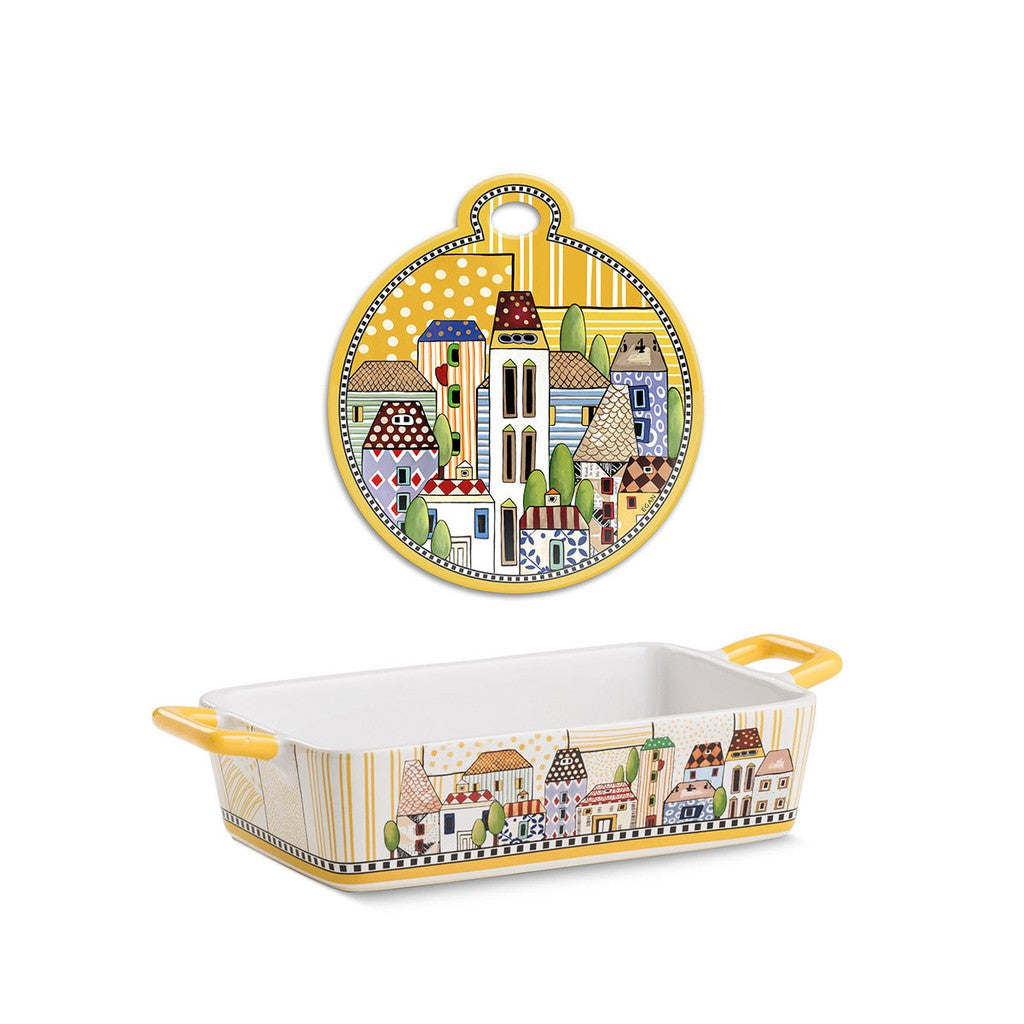 BAKING DISH COCORICO' YELLOW CM 37,5X22 - Egan