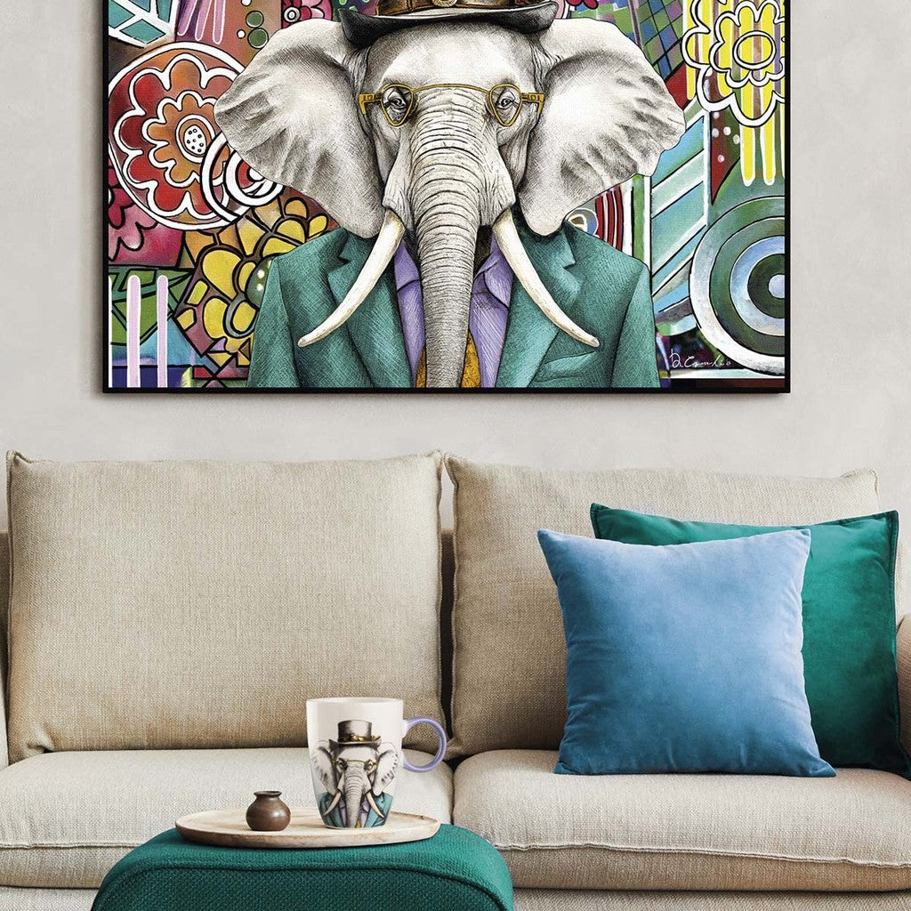 WALL ART HUMAN ESSENCE ELEPHANT "WISDOM" CM120X100 - Egan