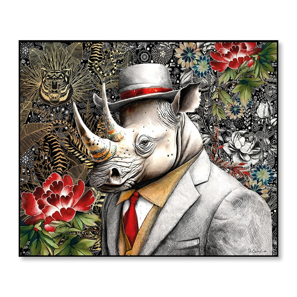 WALL ART HUMAN ESSENCE RHINO ''STRENGTH'' 120X100 - Egan