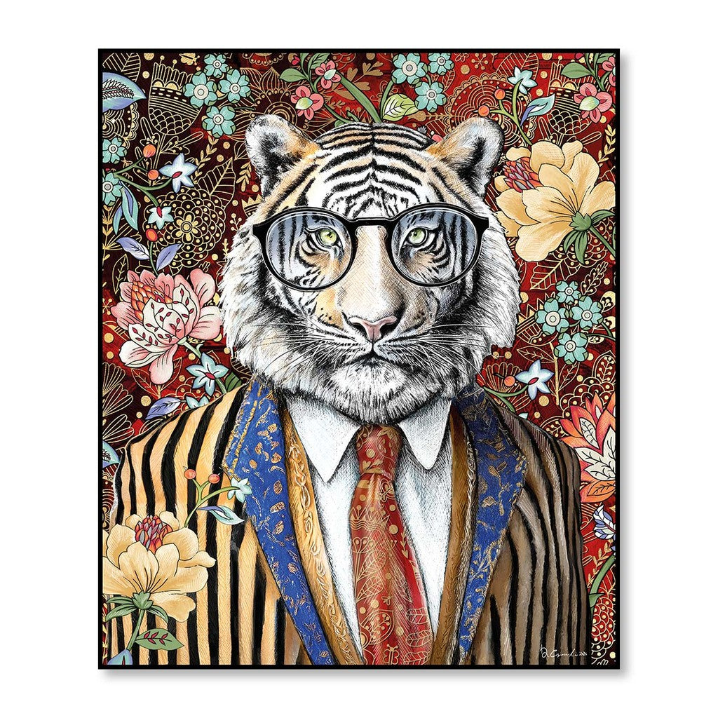 WALL ART HUMAN ESSENCE TIGER ''COURAGE'' 120X100 - Egan