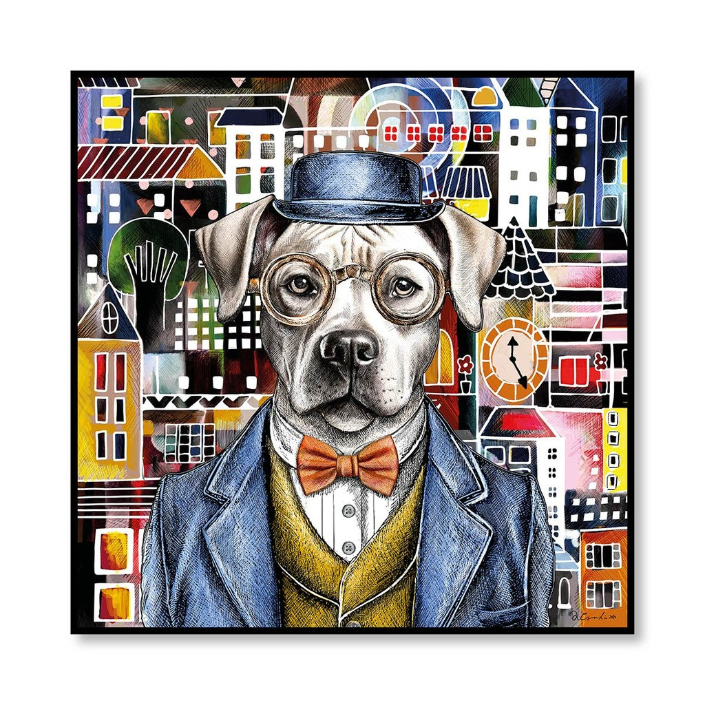 WALL ART HUMAN ESSENCE DOG ''FRIENDSHIP'' 100X100 - Egan