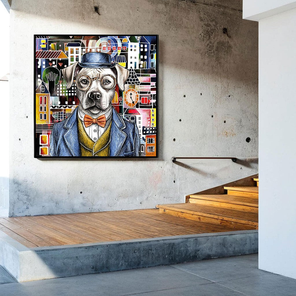 WALL ART HUMAN ESSENCE DOG ''FRIENDSHIP'' 100X100 - Egan