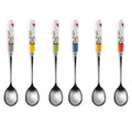 SET SIX TEA SPOONS MIXED COLORS - Egan