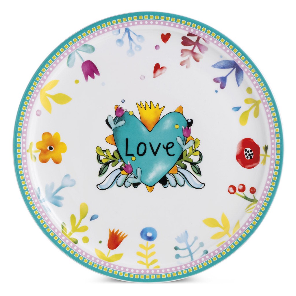 SERVING PLATE LOVE TURQUOISE DIAM. CM. 31 - Egan