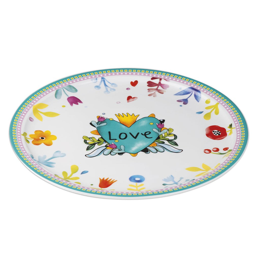 SERVING PLATE LOVE TURQUOISE DIAM. CM. 31 - Egan