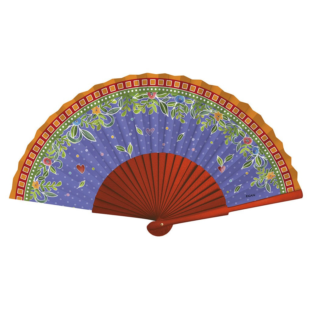 SET 4 FANS LOVE PURPLE CM 41X23 - Egan