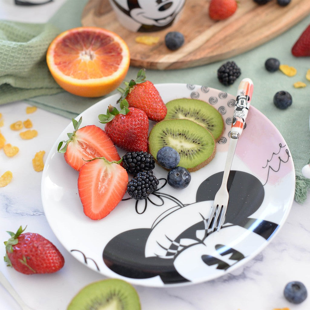 POSTO TAVOLA 3 PZ.(DESSERT/FONDO/PIANO) MINNIE MOUSE ENJOY ROSA - Egan