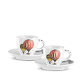 SET 2 TAZZE CAFFE' C/PIATTINO GIRAMONDO BIANCO ML80 - Egan