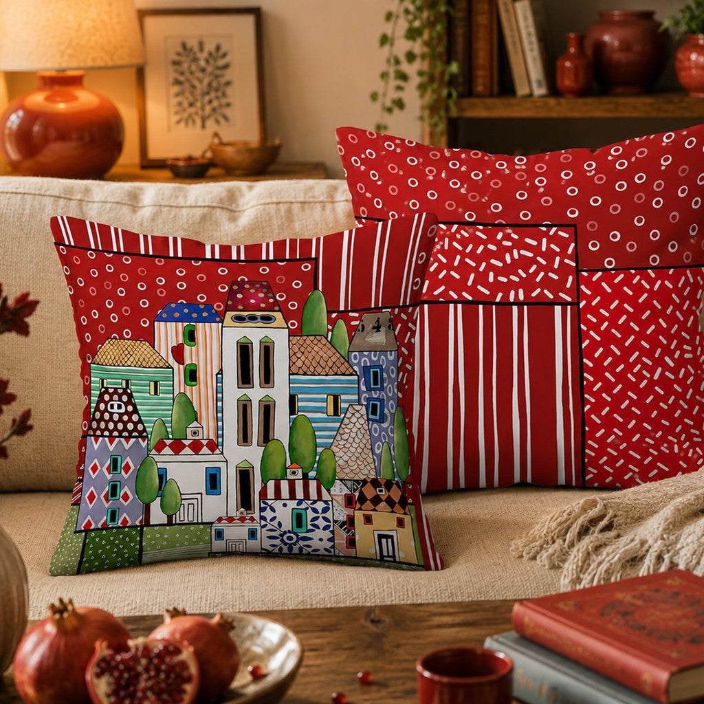 CUSCINO PAESE MIO ROSSO CM40X40 - Egan