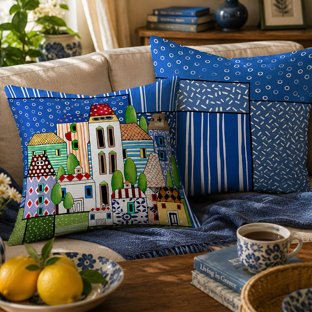CUSCINO PAESE MIO BLU CM40X40 - Egan