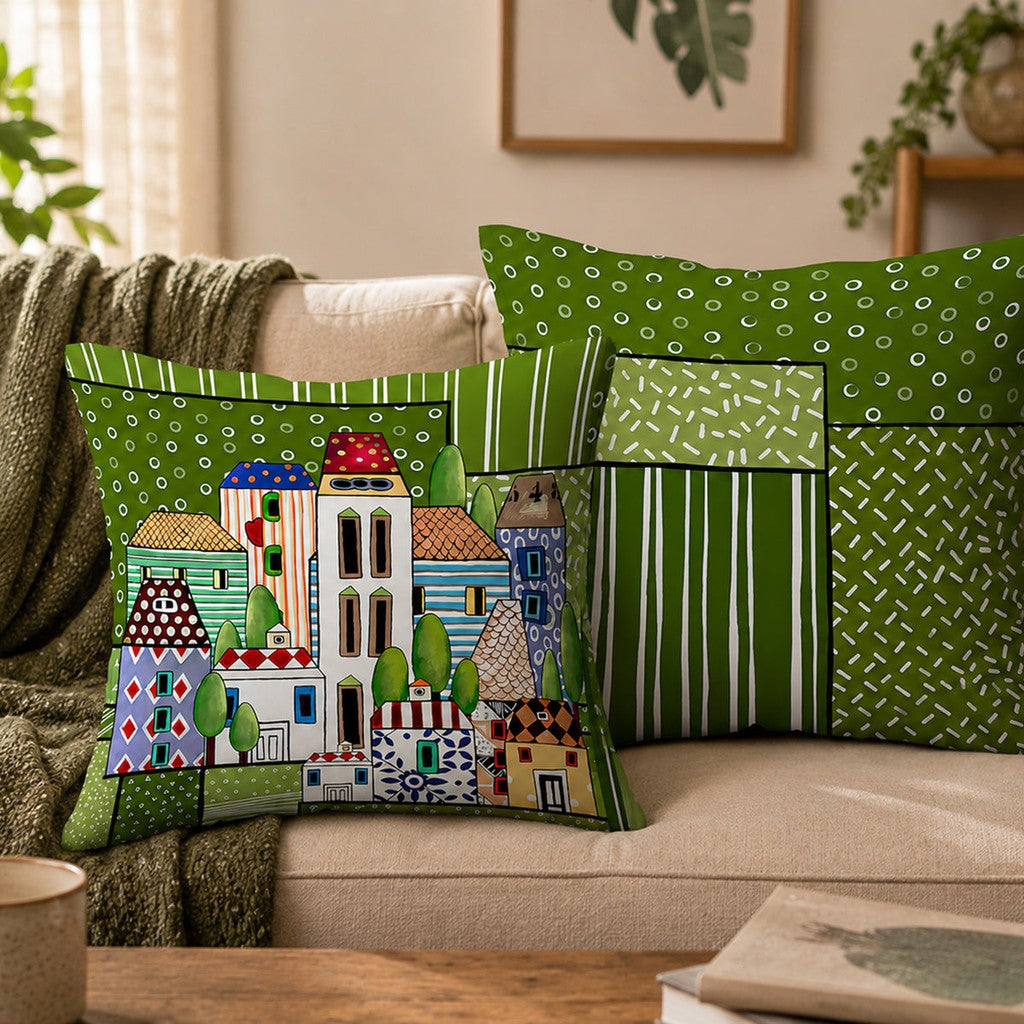 CUSCINO PAESE MIO VERDE CM40X40 - Egan