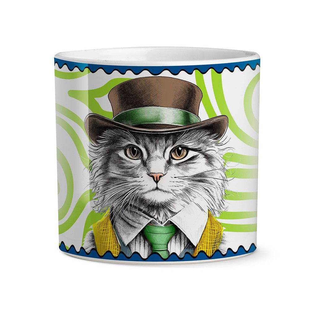 SET 2 CACHEPOT HUMAN ESSENCE GATTO ''INDEPENDENCE'' 12X12 CM - Egan