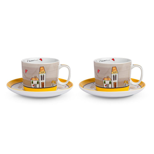 2 BREAKFAST CUP SET LE CASETTE YELLOW ML.340 - Egan