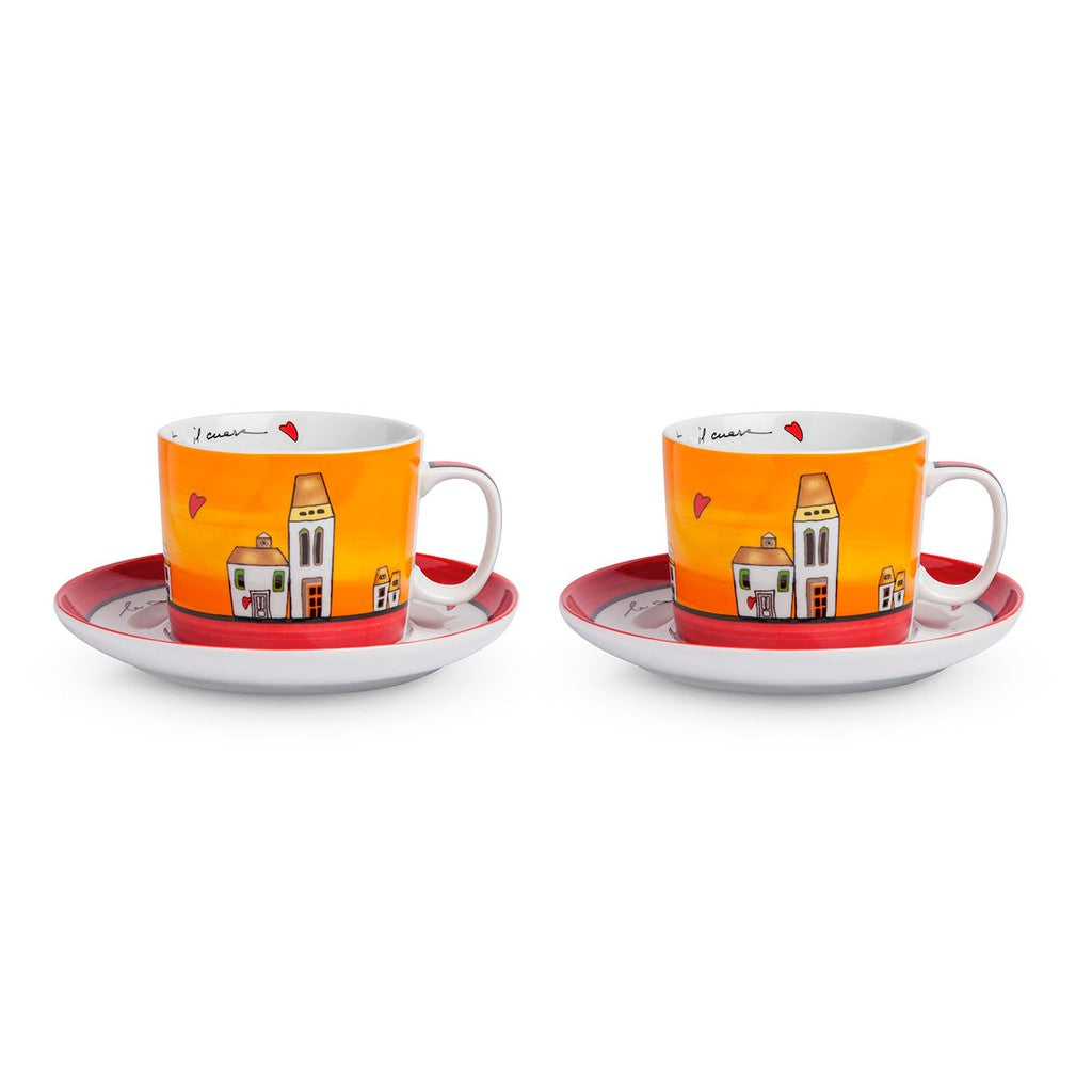 2 BREAKFAST CUP SET LE CASETTE RED ML.340 - Egan