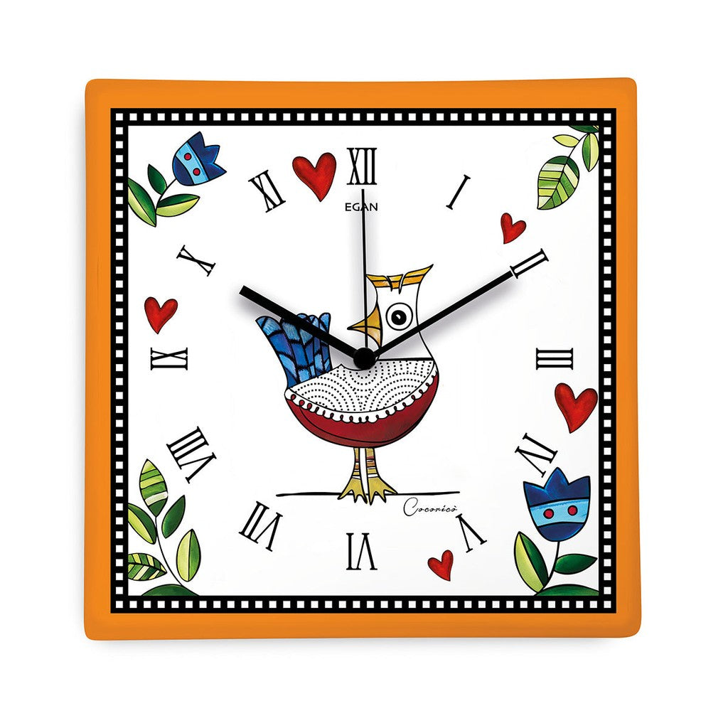 CLOCK COCORICO’ ORANGE CM 31X31 - Egan