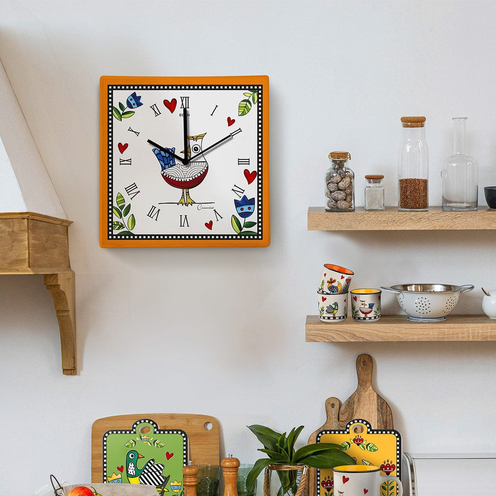 CLOCK COCORICO’ ORANGE CM 31X31 - Egan