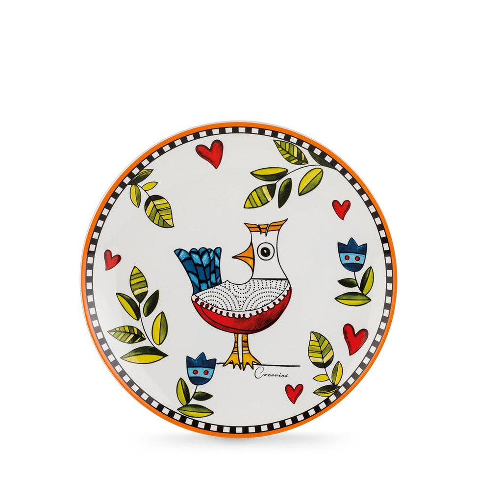 SET 6 DESSERT PLATES COCORICO’ ORANGE DM 19 - Egan