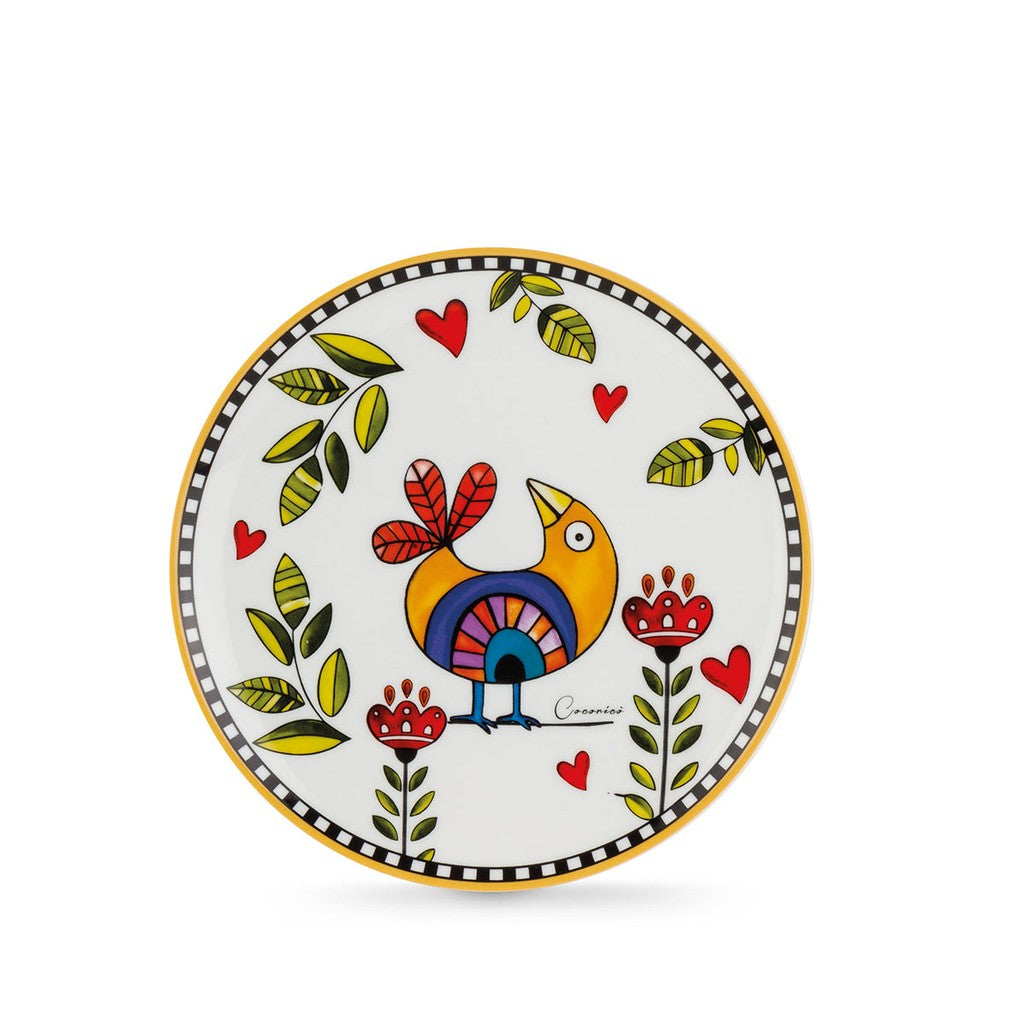 SET 6 DESSERT PLATES COCORICO’ YELLOW DM 19 - Egan