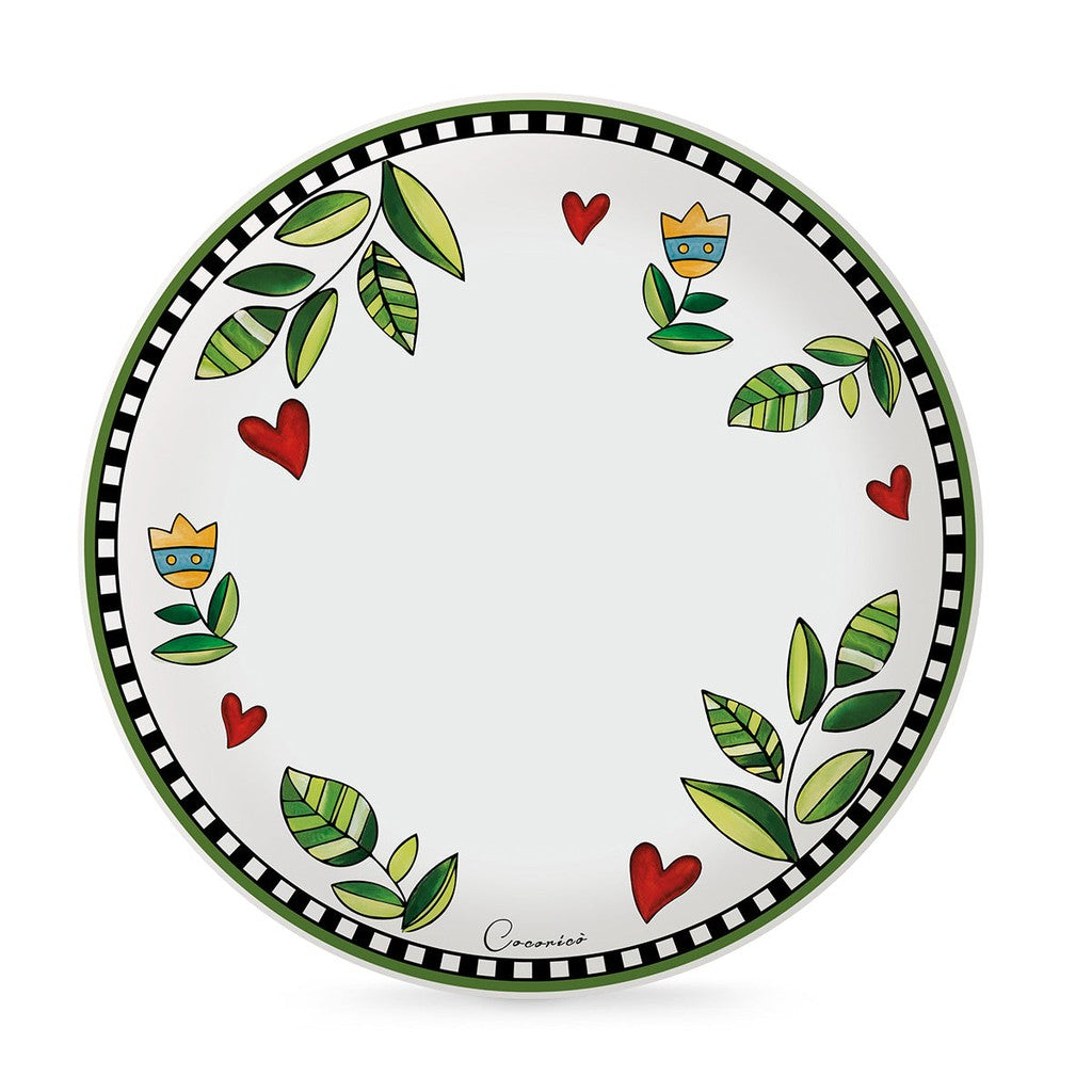 SET 6 DINNER PLATES COCORICO’ GREEN DM 27 - Egan