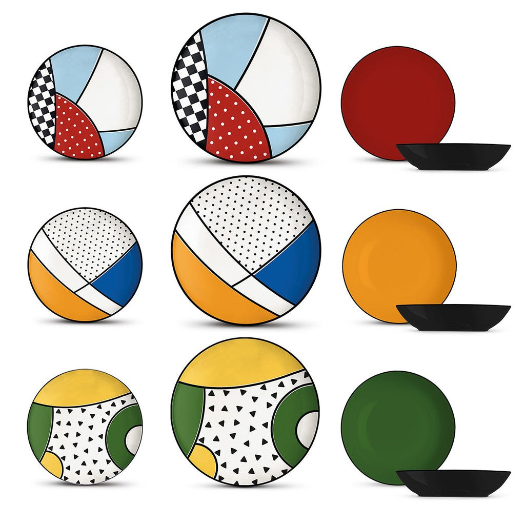 EGAN-SET 18 PCS PLATE WARA' (SOUP - DINNER- DESSERT PLATES) - Egan